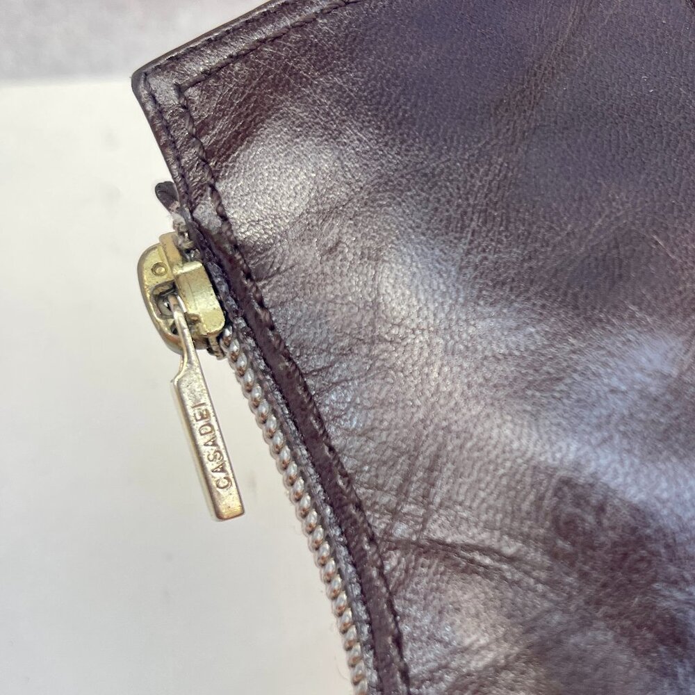 Auc CASSADEI Pellami Brown Leather Back Zip Pointy Ankle Boots Made in Italy - Picture 7 of 16